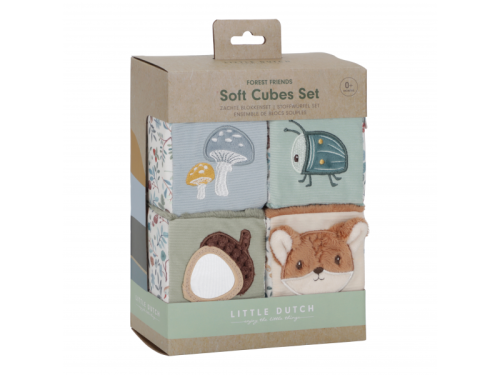 Kostky textilní 4 ks Forest Friends Little Dutch