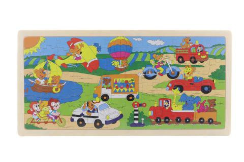 Dřevěné puzzle doprava 96 dílků