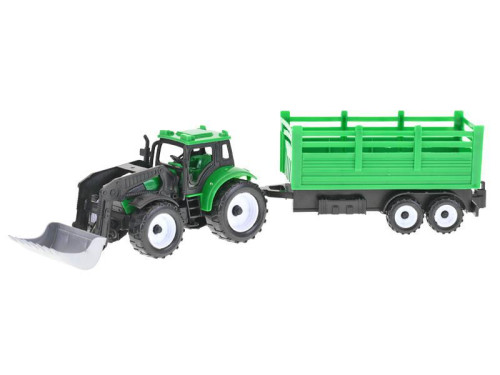Traktor nakladač 17 cm na setrvačník + 2 vlečky