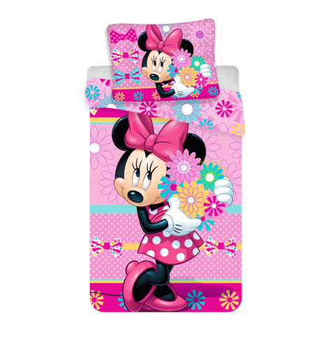 Povlečení Minnie "Bows and Flowers" 140 x 200, 70 x 90 cm Jerry Fabrics