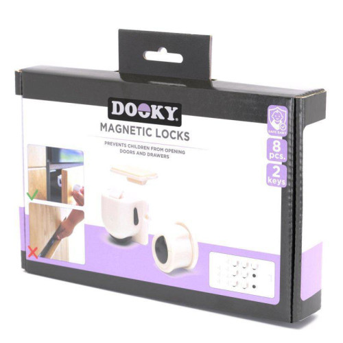 Magnetické uzávěry skříněk 8 ks + 2 klíče White
