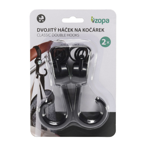 Dvojitý háček na kočárek 2 ks - Black