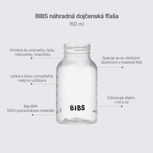Náhradní plastová láhev 150 ml Bibs