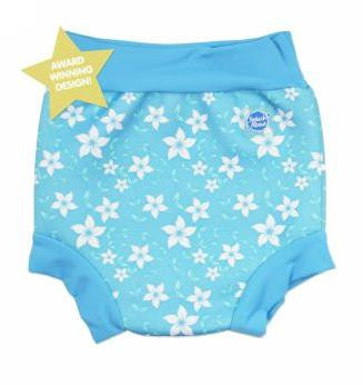 Plavky Happy Nappy - modré květy