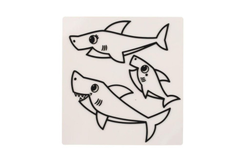Okenní samolepky a omalovánky Baby Shark s barvami