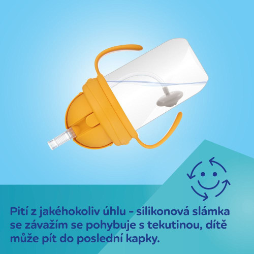 Hrneček nevylévací se slámkou a závažím BabiesBoo 270 ml Gepard Canpol babies