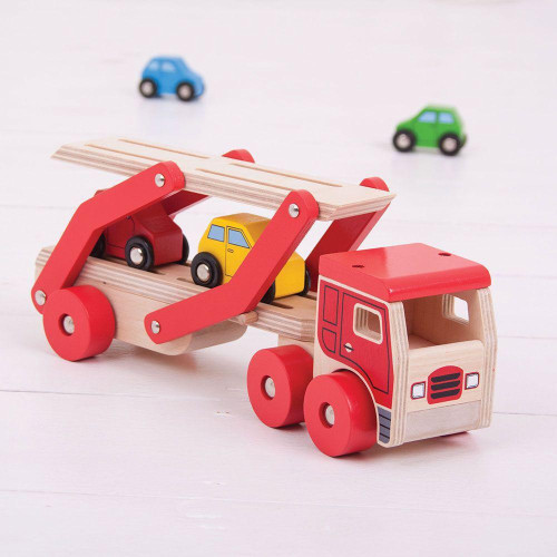 Dřevěný kamion s auty Bigjigs Toys