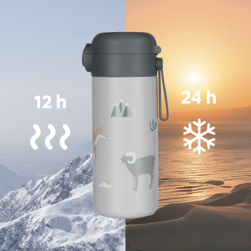 Termoska na tekutiny s brčkem a silikonovým držákem 350 ml Zopa
