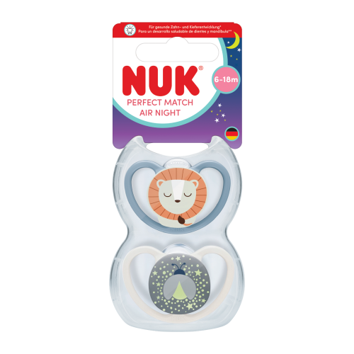 Dudlík Perfect Match Air Night 6-18 m 2 ks v boxu Nuk