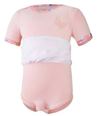 Body šaty tenké set Outlast® UPF 50+ Sv. broskvová, motýlci