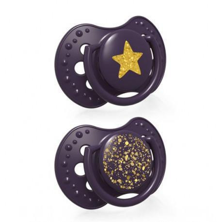Lovi Šidítko silikonové dynamické Stardust 2ks Violet