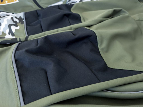 Softshellové kalhoty dětské Maskáč khaki Wamu