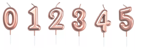 Svíčka dortová rose gold 5 cm