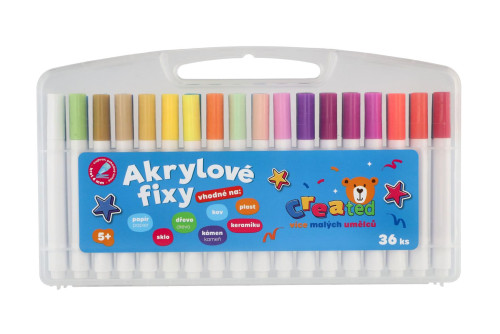Akrylové fixy 36 ks created v krabičce