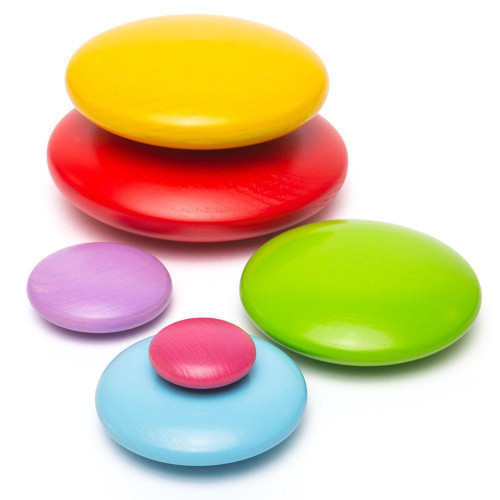 Baby Balanční hra usazování barevných oblázků Bigjigs