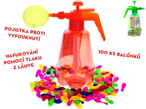 Vodní bomby s plničkou 4 barvy 100 ks v lahvi