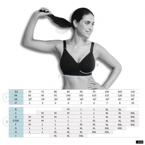 Mateřská a kojící podprsenka Push Up s Carri-Gel kosticemi Carriwell -ČERNÁ