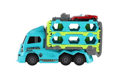 Auto kamion přepravník + auto 2 ks 22 cm na setrvačník