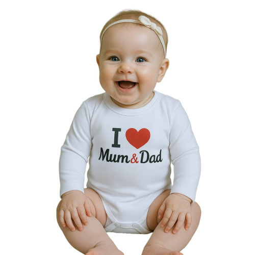 Body s potiskem New Baby I love Mum and Dad