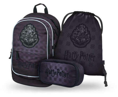 Set 3 Core Harry Potter Bradavice černý: batoh, penál, sáček GRS Baagl