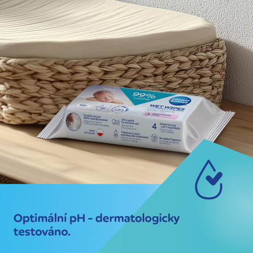 Dětské vlhčené ubrousky 99 % vody 60 ks Canpol babies