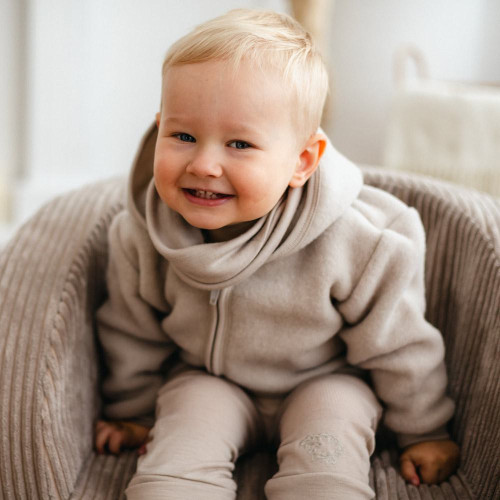 Merino dětská fleecová bunda béžová Eevi