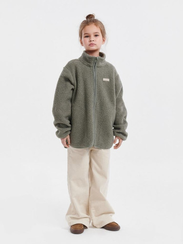 Fleecová bunda Theo Vetiver Green Leokid