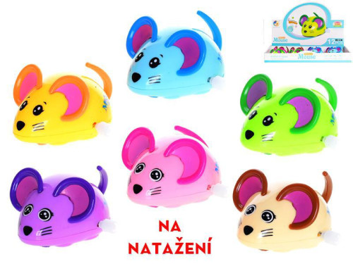 Myška natahovací na kolečkách na klíček