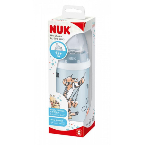 First Choice Active Cup láhev 300 ml Medvídek Pú se silikonovým pítkem