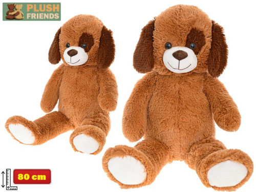 Pes plyšový 80 cm tmavě hnědý Plush Friends