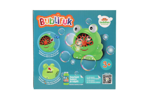Bublifuk stroj žába 11x13 cm na baterie + náplň