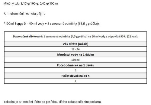 Beggs 3 batolecí mléko (800 g)