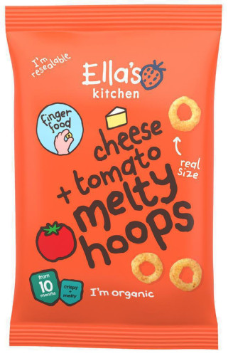 Ella's Kitchen BIO křupavé kroužky se sýrem a rajčaty (20 g)