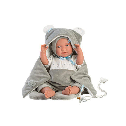 Obleček pro panenku miminko New Born velikosti 40-42 cm Llorens 2dílný šedý