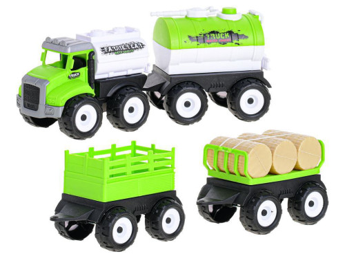 Sada farmářské auto 11-12 cm na setrvačník se třemi přívěsy