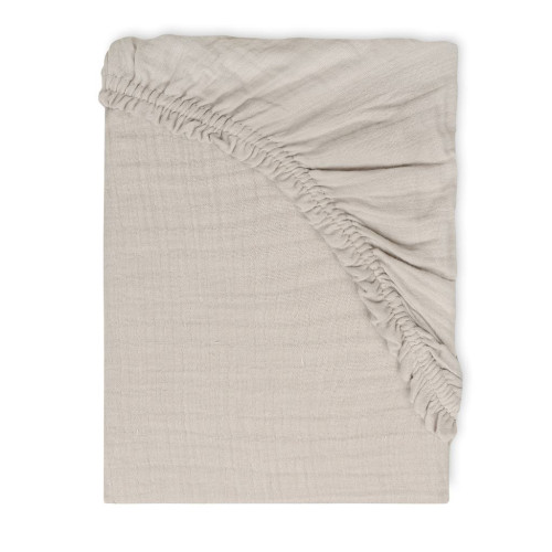 Mušelínové prostěradlo s gumou 58 x 110 x 8 cm béžové BabyMatex
