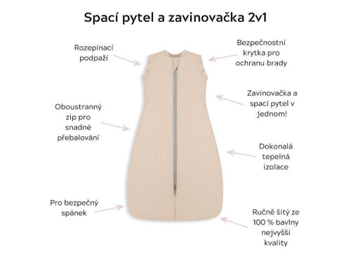Celoroční spací pytel a zavinovačka 2v1 Sleepee