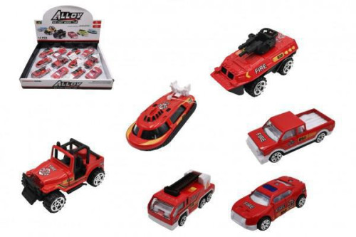 Auto hasiči kov/plast 7 cm na volný chod