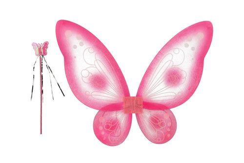 Křídla motýlí s hůlkou nylon na karneval