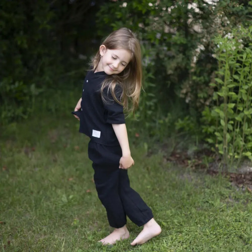Dětské mušelínové kalhoty Luca Black Esito
