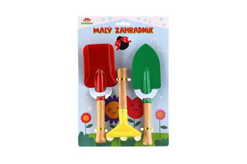 Nářadí zahradní dětské 3ks kov/dřevo na kartě