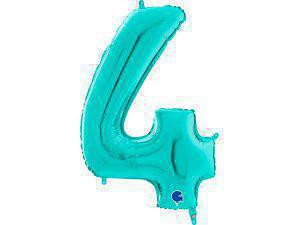 Fóliový balónek modrá Tiffany 66 cm číslice