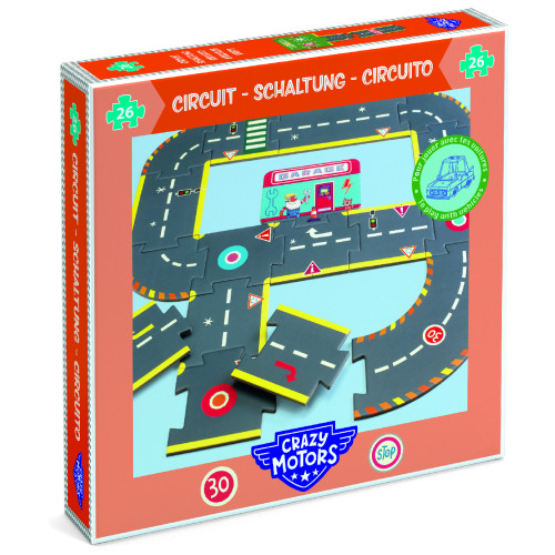 Gigant puzzle Závodní dráha Crazy Motors 26 ks Djeco