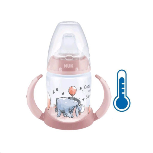 Kojenecká láhev na učení NUK Medvídek Pú s kontrolou teploty 150 ml