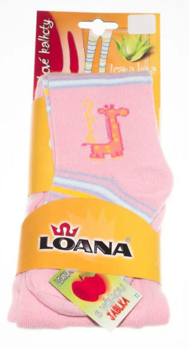 Punčocháčky s aloe vera růžová žirafa Loana vel. 50/56