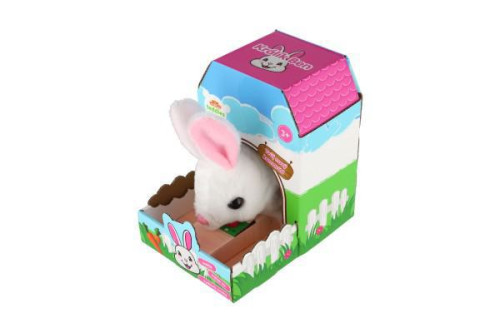 Králík Ben skákající plyš/plast 16 x 17 cm na baterie se zvukem