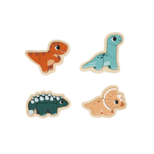 Dřevěné vkládací puzzle Dinosauři 4v1 Dino Janod