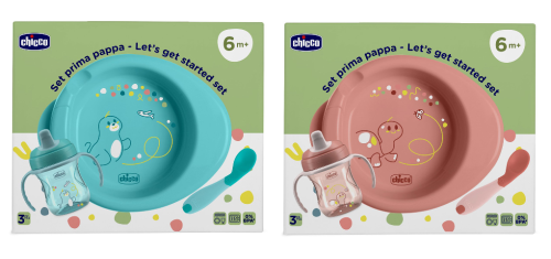 Startovní set - talíř, láhev a lžička 6 m+ Chicco