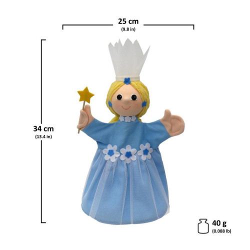 Maňásek Víla květinová modrá 34 cm