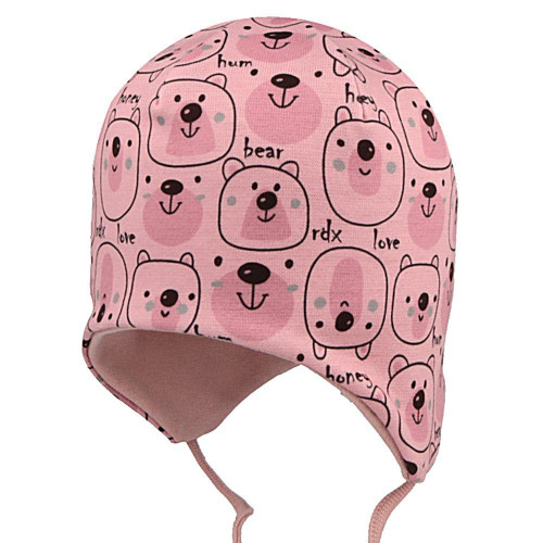Kojenecká čepice vázací Honey růžová RDX